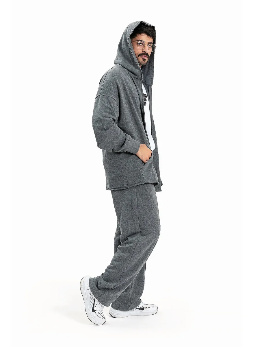Wecre8 Men Gray Hoodie Jacket and Pants Set By WECRE8