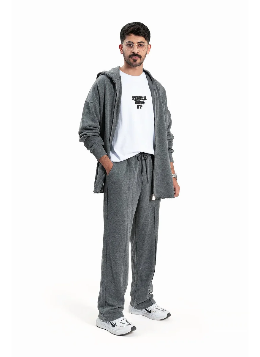 Wecre8 Men Gray Hoodie Jacket and Pants Set By WECRE8
