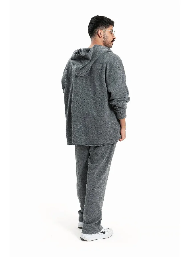 Wecre8 Men Gray Hoodie Jacket and Pants Set