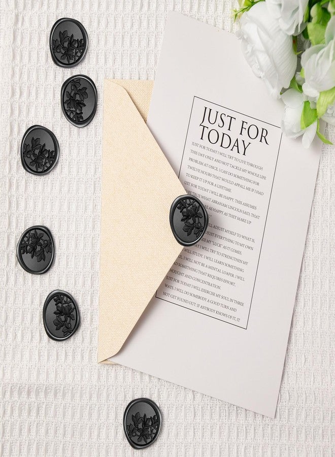 Pilloze 50Pcs Black Olive Branch Wax Seal Stickers, Self-Adhesive Black Wax Seal Stickers for Envelope or Wedding Invitation Good Adhesion and Easy to Use - Image 5