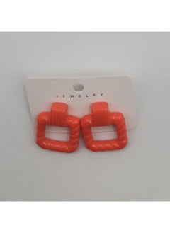 Square Earring Of Fluffy Women's Accessories-Orange