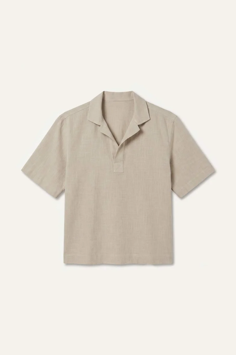 ديفاكتو Boxy Fit Woven Polo Shirt