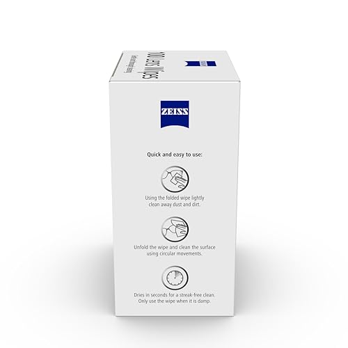 Zeiss مناديل تنظيف العدسات ZEISS 100 قطعة - عبوة واحدة | منظف العدسات - مثالية للنظارات، النظارات الطبية، النظارات الشمسية، عدسات الكاميرا، المناظير وجميع العدسات الأخرى - Image 5