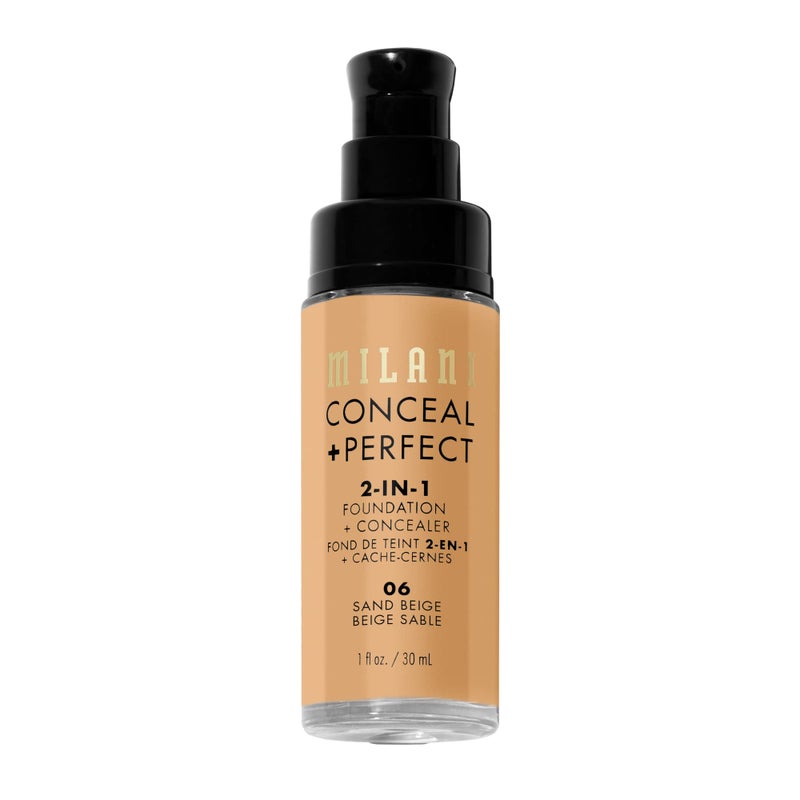 Milani Conceal + Perfect 2-in-1 Foundation + Concealer for a Flawless Complexion, Under Eye Corrector, Cover Redness and Imperfections, Waterproof and Sweatproof - Sand Beige - Image 4