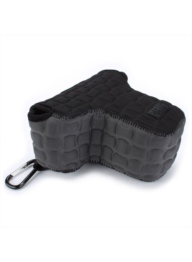 USA Gear USA GEAR FlexARMOR X DSLR SLR Camera Case Sleeve with Deluxe Padded Neoprene Protection, Carabiner Clip and Accessory Storage - Compatible with Nikon D3400, Canon EOS Rebel SL2, Pentax K-70 and More - Image 2