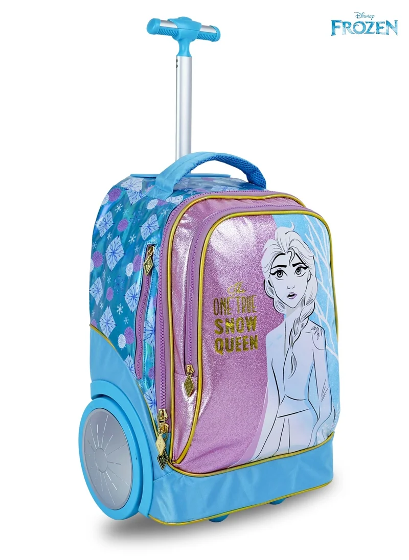 ديزني Frozen  20 Inch Kids Premium 3-in-1 Trolley School Bag Set - Ergonomic Backpack, Insulated Lunch Bag & Pencil Case,Lightweight, Durable, Students 6+ - Perfect for Travel & School,For Girls