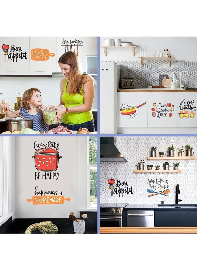 BPA - Wall Stickers For Kitchen Decoration Kitchen Theme Quotes Wall Decal Kitchen Wall Stickers Vinyl Funny Utensils Stickers with Sayings For Kitchen Dining Room Wall Cupboard Decor - Image 1