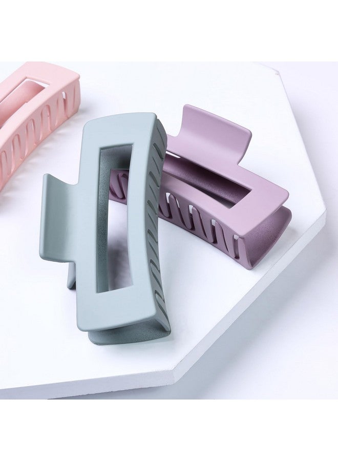 RedChimes 3pcs Large Matte Claw Clips Rectangle Hair Clips for Thick & Long Hair, Non-Slip Hair Claw For Women & Girls (Multicolor) - Image 3