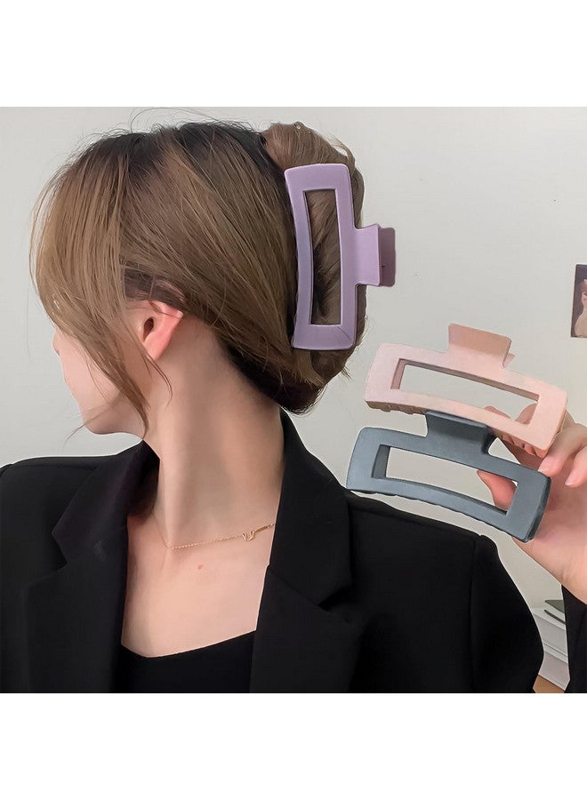 RedChimes 3pcs Large Matte Claw Clips Rectangle Hair Clips for Thick & Long Hair, Non-Slip Hair Claw For Women & Girls (Multicolor) - Image 5