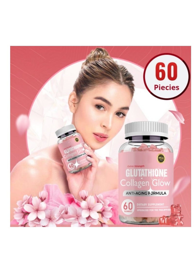Collagen Extra Strength Glutathione Collagen Glow for Anti-Aging Formula 60 Gummies | Best Price KSA