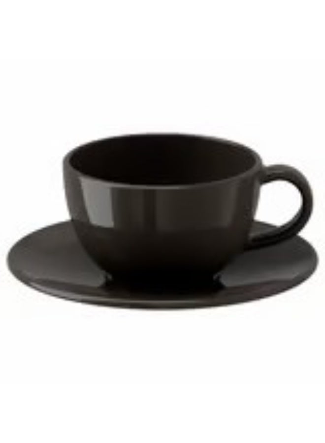 VARDAGEN Coffee cup and saucer dark grey 14 cl - Image 1