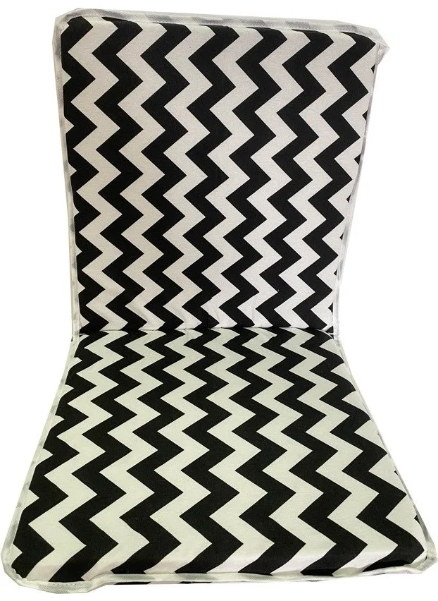 Nelson Chair Cushion with Back, Elastic, Zippered, Sponge - 2 Pieces (Zigzag) Washable