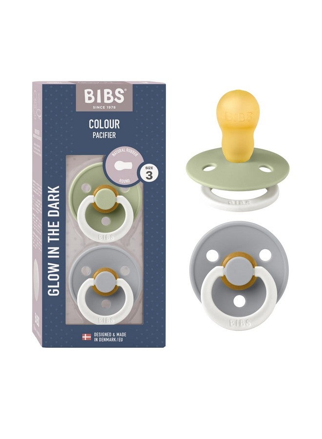بيبس مجموعة ألوان لهايات BIBS | لهاية أطفال من المطاط الطبيعي | طقم من لهايتين خاليتين من مادة BPA | صُنع في الدنمارك | ١٨ شهرًا فأكثر (عبوة من قطعتين) | سايج نايت/كلاود نايت - Image 1