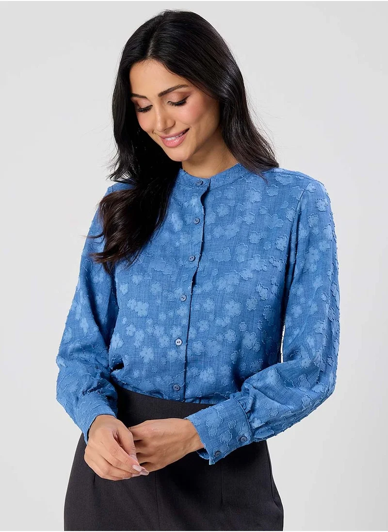 Zigzag Detailed Long Sleeve Top