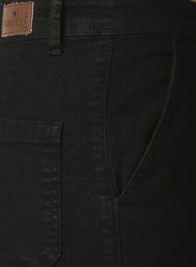 HIGH STAR Women Black Bootcut High-Rise Clean Look Stretchable Jeans