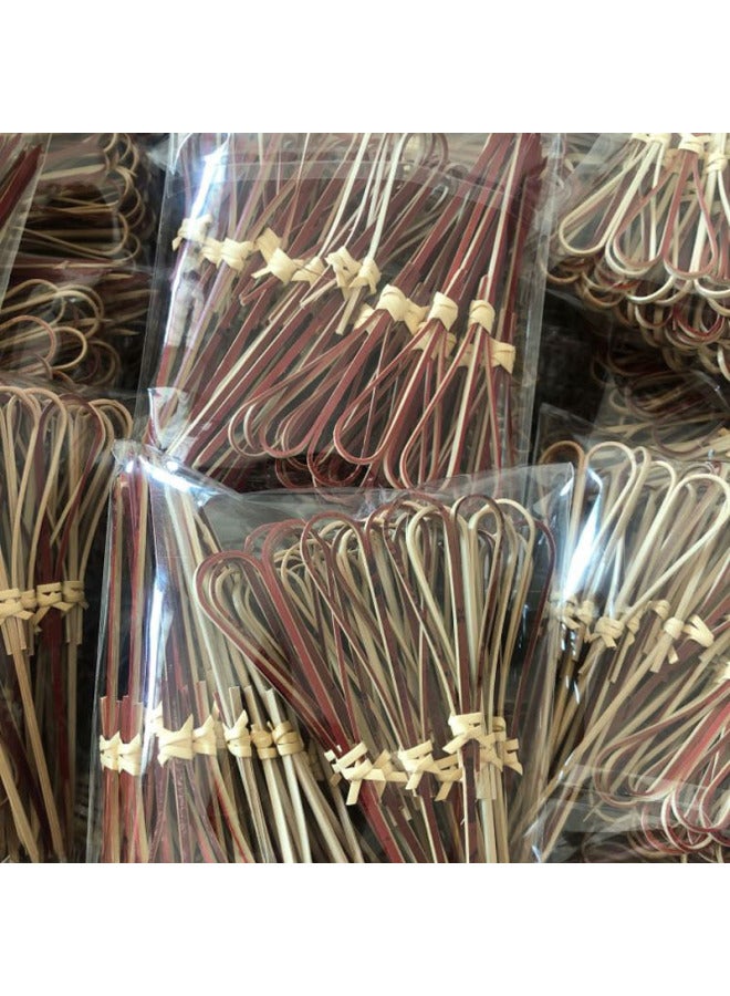 High Yan Value Stall Internet Celebrated Sugar-Coated Berry Scissors Sign Bar Art Decorative Cocktail Bamboo Sandwich Flower Sign-Specifications:Customized Length-Color:Wine Red - Image 1
