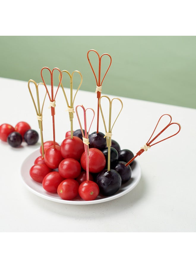 High Yan Value Stall Internet Celebrated Sugar-Coated Berry Scissors Sign Bar Art Decorative Cocktail Bamboo Sandwich Flower Sign-Specifications:Customized Length-Color:Wine Red - Image 4