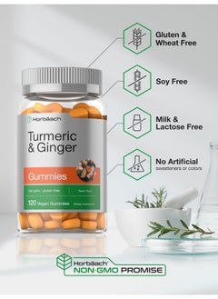 Horbaach Horbäach Turmeric and Ginger Gummies | 120 Count | Peach Flavor | Vegan Non-GMO & Gluten Free Supplement  - Image 5
