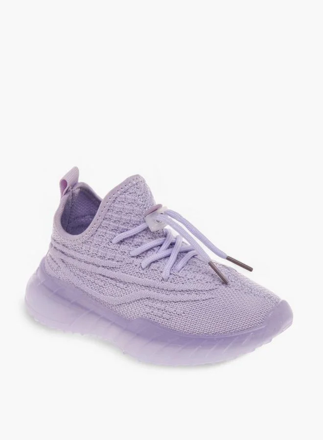 Oaklan by Shoexpress Girls Monotone Sports Shoes with Lace-Up Closure