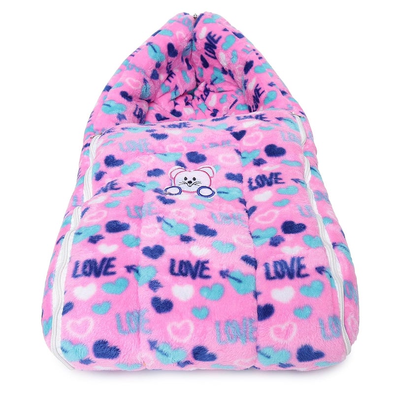 Superminis Newborn Baby Sleeping Bag Bedding Set Foldabale Mattress and Carry Bag 06 Months Pink - Image 2