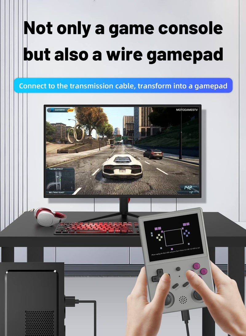 ANBERNIC  RG353V Retro Handheld Game with Dual OS Android 11 and Linux, RG353V with 64G TF Card Pre-Installed 4452 Games Supports 5G WiFi 4.2 Bluetooth  (Grey) - Image 2