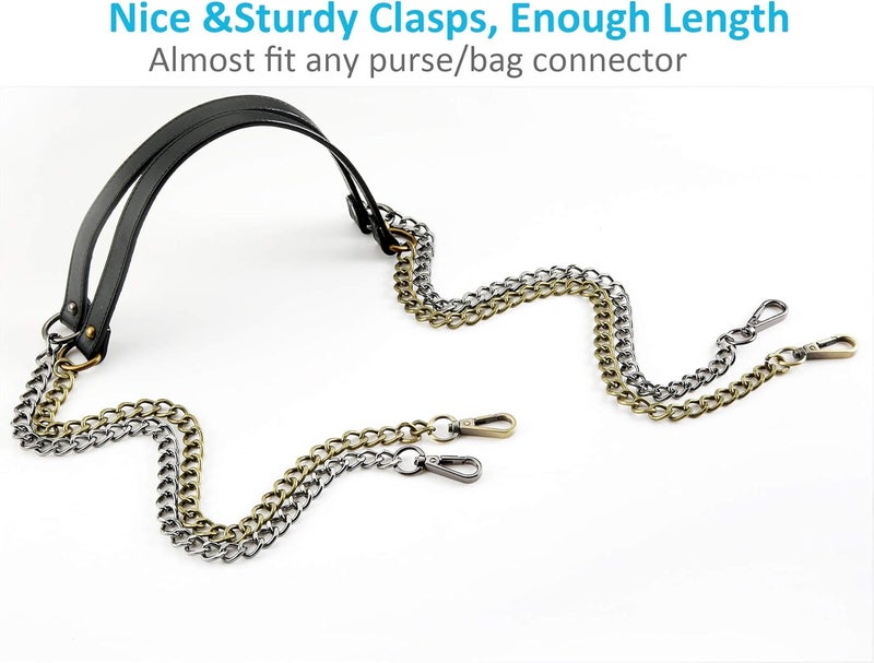 UTreers Purse Chain Strap Crossbody Bag Chains Strap Handbag Chain Replacement Leather Chain Straps 47.2" - Image 4