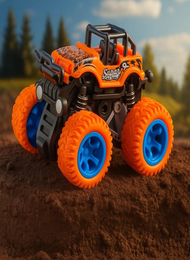 GRAPHENE 4WD Friction Powered Monster Truck Toy Push & Go Off-Road Car for Kids Amazing 360° Stunts All-Terrain Grip Vibrant Colors for Boys Girls Birthday Christmas Fun Play - Image 1