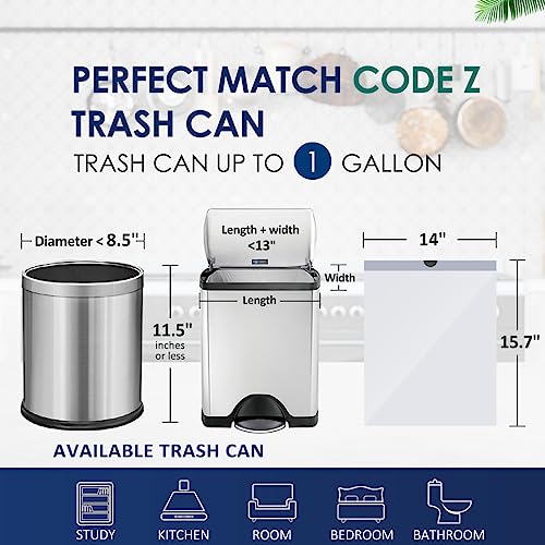 RayPard 1 Gallon 100 Counts Mini Strong Drawstring Trash Bags Garbage Bags by RayPard fit 34 Liter Small Trash Can Tiny Waste Basket Liners for Home Office Bathroom Bedroom Car White - Image 5