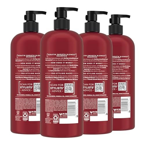 TRESemmé Shampoo 4 Pack Keratin Smooth Transforming Unruly Hair, Formulated with Lamellar-Discipline, 28 Fl Oz - Image 2