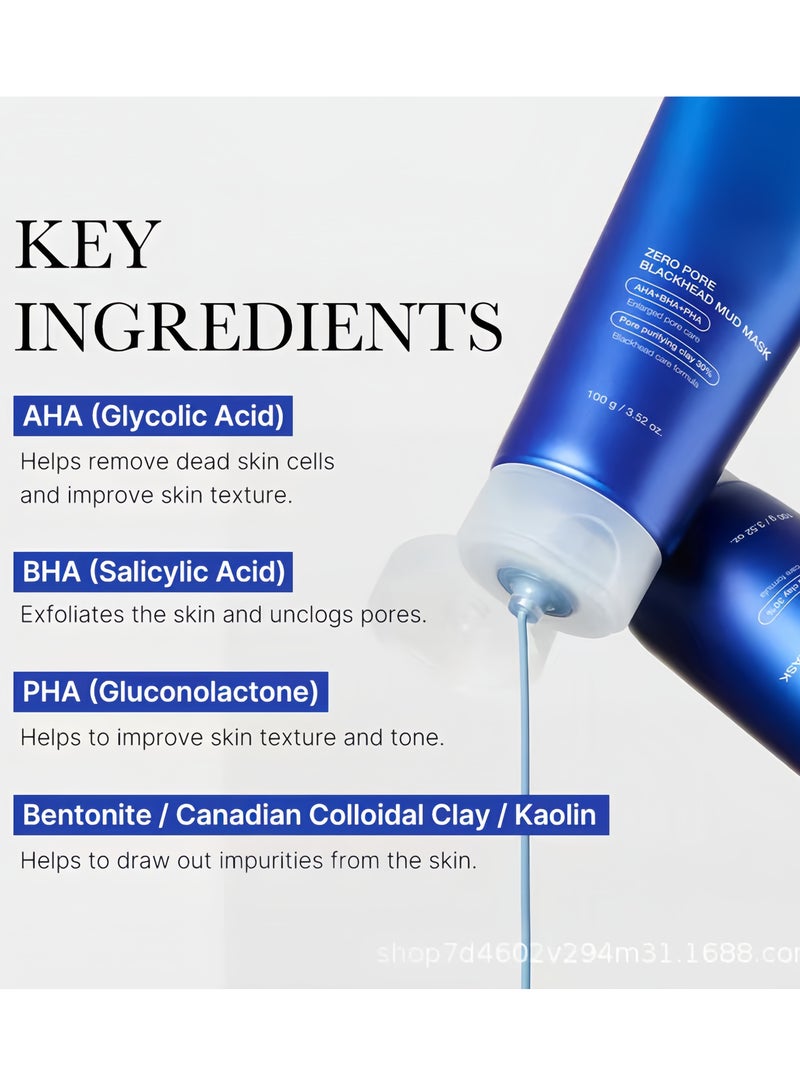 ميديكيوب قناع الطين الأسود للوجه للقضاء على المسام - يبرّد البشرة ويضييق المسام - تركيبة تجف في 3 دقائق مع AHA وBHA وPHA وطين تنقية المسام - قناع الوجه الكوري 3.52 أونصة - Image 3