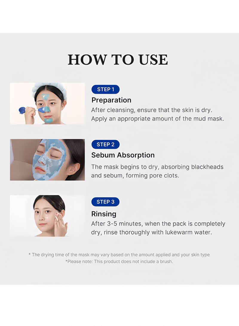 ميديكيوب قناع الطين الأسود للوجه للقضاء على المسام - يبرّد البشرة ويضييق المسام - تركيبة تجف في 3 دقائق مع AHA وBHA وPHA وطين تنقية المسام - قناع الوجه الكوري 3.52 أونصة - Image 4