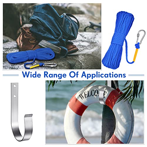 Shappy 15 M/50 Ft Hollow Braided Polypropylene Rope Heaving Line with Spring Hook for Ring Buoy Bracket Pool Life Preserver Ring Rope(Blue) - Image 5