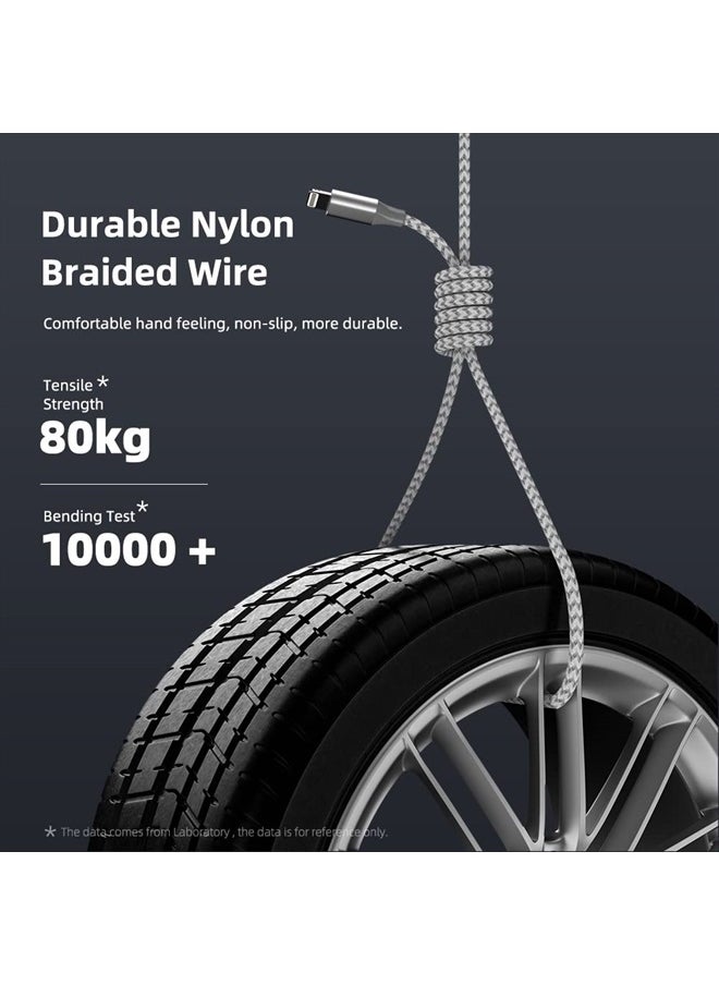 Bkayp - iPhone Charger 3 Pack 10 ft Apple MFi Certified Lightning Nylon Braided Cable Fast Charging Cord Compatible with iPhone 13 12 11 Pro Max XR XS X 8 7 6 Plus SE iPad and More - Image 1