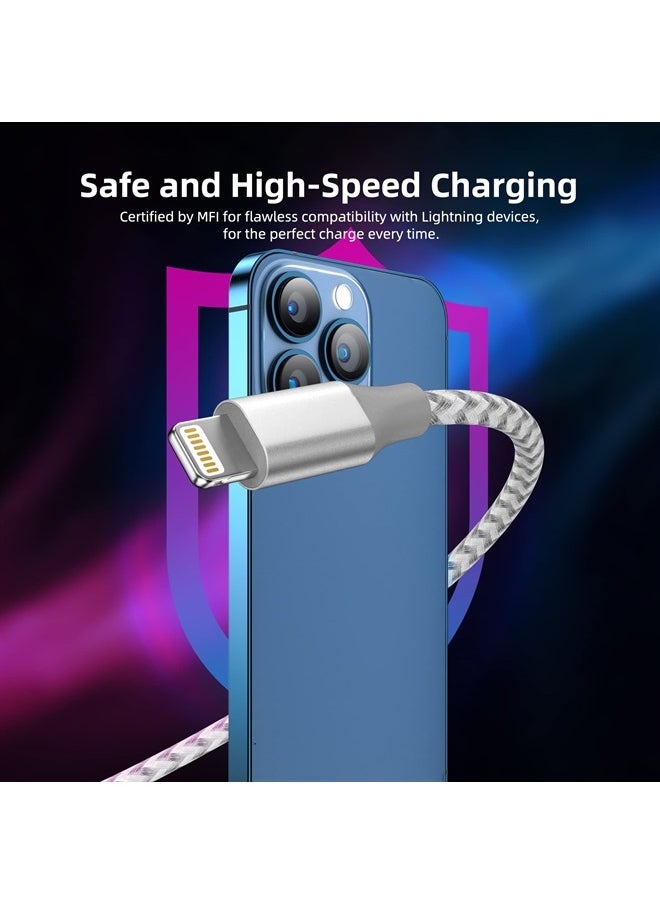 Bkayp - iPhone Charger 3 Pack 10 ft Apple MFi Certified Lightning Nylon Braided Cable Fast Charging Cord Compatible with iPhone 13 12 11 Pro Max XR XS X 8 7 6 Plus SE iPad and More - Image 1