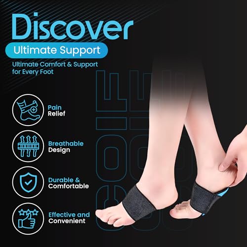 COIF Foot Care Plantar Arch Support for Men & Women for Pain Relief of Plantar Fasciitis, Flat & Fallen Arches, High Arch, Heel Spurs, Flat Feet - Image 2