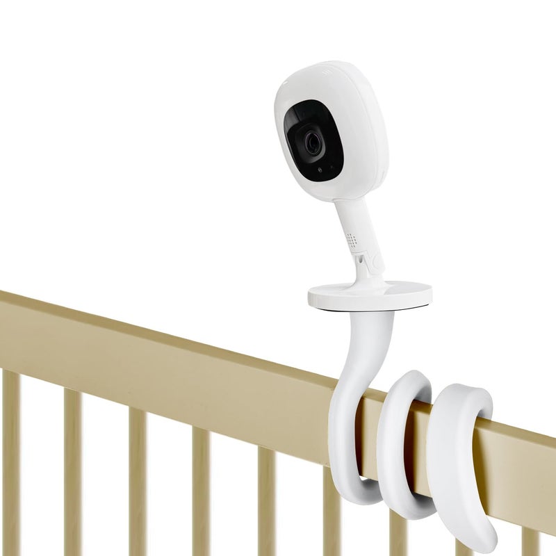 iTODOS Baby Monitor Mount Compatible with Nanit Pro Smart Baby Monitor  Flex Stand Versatile Twist Mount Without Tools or Wall DamageTravel Baby Monitor Accessory White - Image 1
