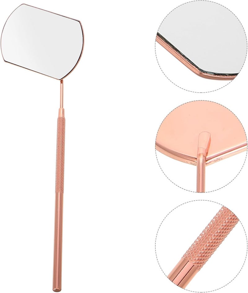 Detachable Rose Gold Handheld Eyelash Mirror Stainless Steel Mini Lash Extension Mirror for Eyelash Extension Supplies Professional Makeup Tool - Image 5