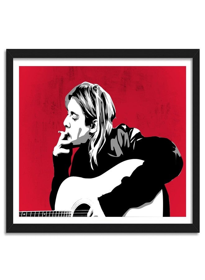 GRAY WALL Kurt Cobain Nirvana PopArt Framed Poster, multicolour, Print, 10inch x 13inch For Room Office Wall - Image 1