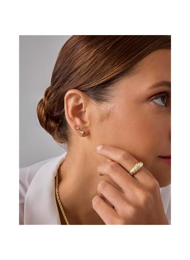 PAVOI - 14K Gold Plated Sterling Silver Posts Dainty Emoji Screwback Earrings for Women | Dainty Helix Cartilage Piercing Jewelry | Palm Tree Bow Flower Bumble Bee Star Martini Clover Wishbone Smiley Rose Mushroom Blaze It Leaf Western Cowgirl Boots Cactus Horseshoe Flatback Stud Earrings Piercing - Image 1