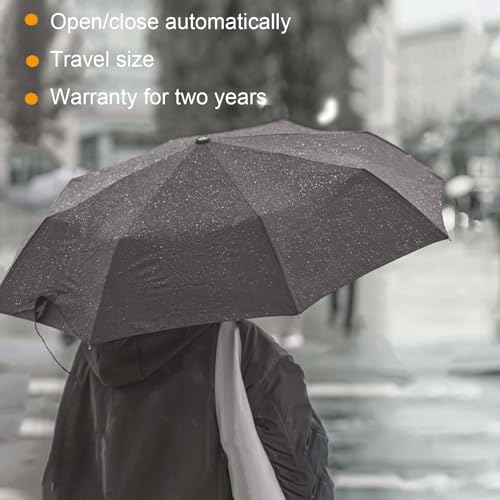 SIEPASA Two Packs Auto Open & Close Small Travel Umbrella Compact for Backpack-Umbrellas for Rain, Windproof Lightweight Strong Mini Portable Umbrellas for Men and Women.(Black & Pink, 2 Pack) - Image 3
