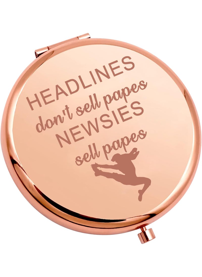 SEIRAA - SEIRAA Broadway Theater Pocket Mirror Musical Gift Musical Theatre Compact Mirror Headlines Don't Sell Papes Sell Papes (Musical Theatre Pocket Mirror) - Image 1