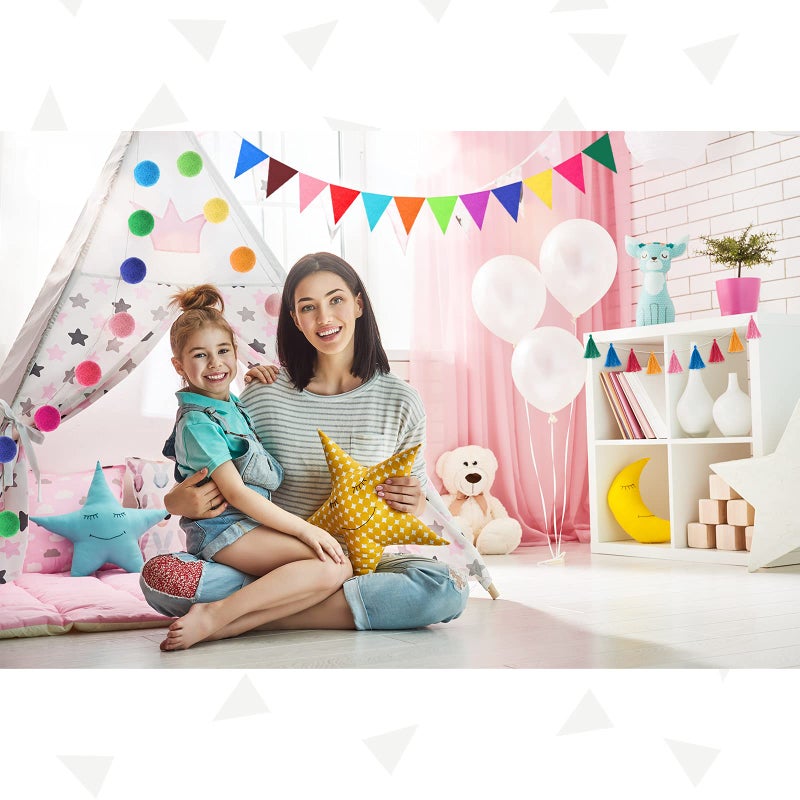 Irenare 9.8 Feet Christmas Pom Pom Garland Felt Fabric Garland Set Colorful Tassel Garland 3.6 Feet Felt Pennant Banner for Xmas Tree Classroom School Christmas Fireplace Birthday Party(Multicolor) - Image 5