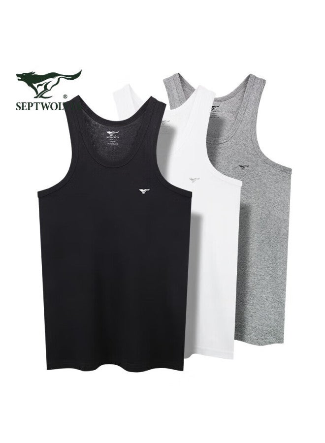Septwolves Men's Tank Top, 100% Pure Cotton, Slim Fit, Elastic, Versatile Undershirt, Men's Vest, Sleeveless Undershirt - Image 4