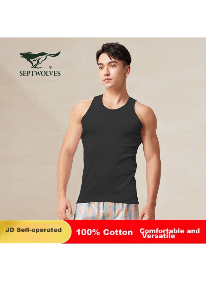 Septwolves Men's Tank Top, 100% Pure Cotton, Slim Fit, Elastic, Versatile Undershirt, Men's Vest, Sleeveless Undershirt - Image 1