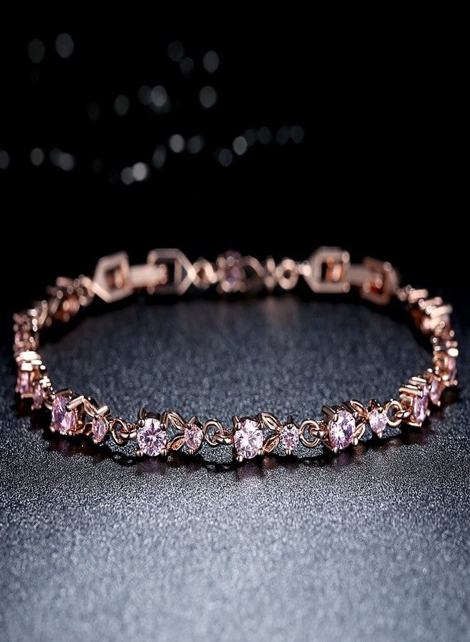 WOSTU 14K Gold Plated 3mm Cubic Zirconia Classic Adjustable Tennis Bracelet |Gold Bracelets for Women |Bride Bracelet for Wedding|Size 6.5-8 Inch - Image 3