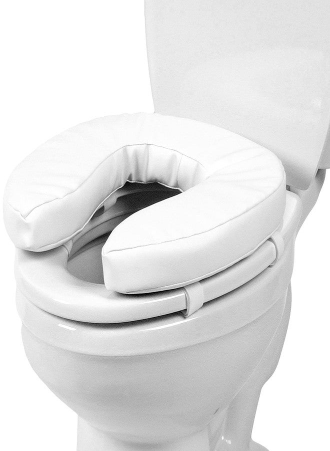 PCP Raised Toilet Seat Cushion, 2" High Padded Comfort Support, Universal Fit, Portable with Adjustable Fastening Straps - Image 1