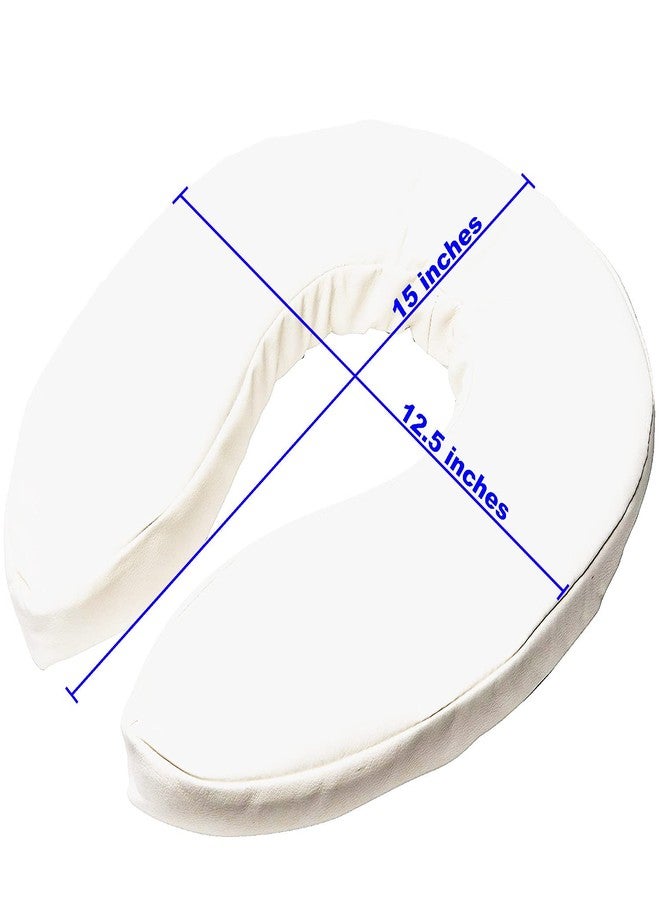 PCP Raised Toilet Seat Cushion, 2" High Padded Comfort Support, Universal Fit, Portable with Adjustable Fastening Straps - Image 2