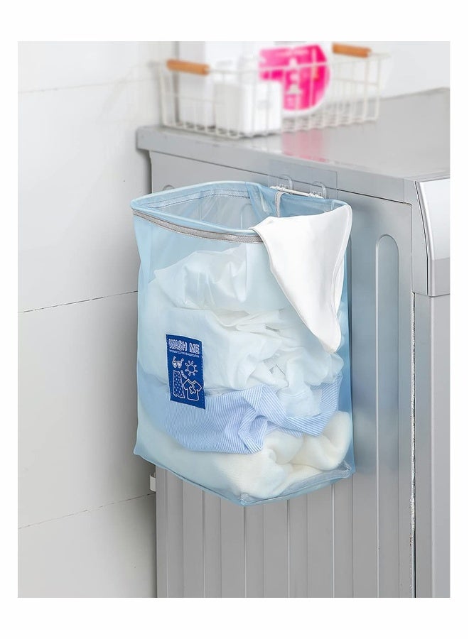 Mesh Hanging Laundry Hamper Bag Saving Space Laundry Bag Wall Hanging Laundry Basket Hamper Wide Open Top Dirty Clothes Basket for Bathroom Storage Wall Closet Machine Washable 2 Pack - Image 2