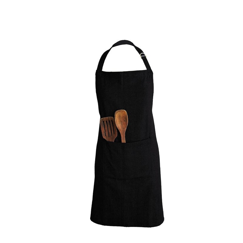 Ecotribe Set of 2 Cotton Apron for Kitchen-Adjustable Belt-Unisex Apron with Utility Pocket-Cooking Kitchen Apron-Free Size - Image 2