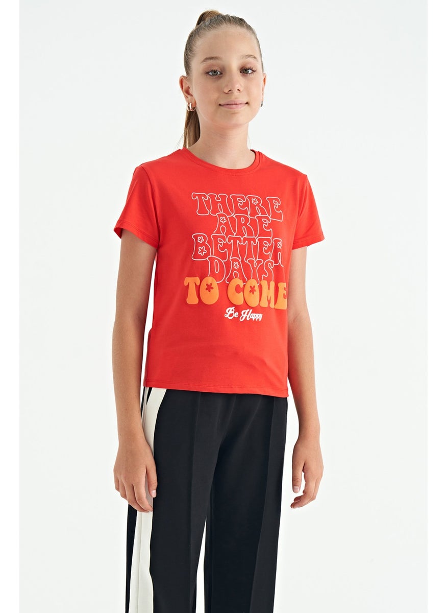 Tommy Life - Fiesta O Neck Text Printed Casual Short Sleeve Cropped Girls T-Shirt - 75118 - Image 1